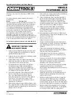 Preview for 2 page of Oemtools 24855 Operating Instructions And Parts Manual