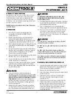 Preview for 4 page of Oemtools 24855 Operating Instructions And Parts Manual