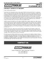 Предварительный просмотр 8 страницы Oemtools 24855 Operating Instructions And Parts Manual