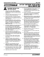 Preview for 2 page of Oemtools 24893 Operating Instructions And Parts Manual