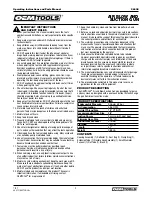 Preview for 2 page of Oemtools 26038 Operating Instructions And Parts Manual