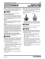 Preview for 3 page of Oemtools 27069 Operating Instructions And Parts Manual