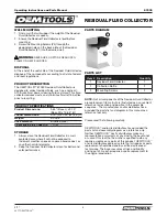 Предварительный просмотр 3 страницы Oemtools 87030 Operating Instructions And Parts Manual