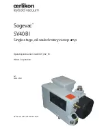 Oerlikon Sogevac SV40 BI Operating Instructions Manual preview