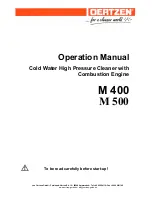 Preview for 1 page of Oertzen M 500 Operation Manual