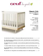 Oeuf Classic Crib Instructions For Safe Use preview
