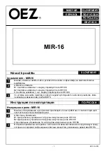 Предварительный просмотр 5 страницы OEZ MIR-16 Series Instructions For Use Manual