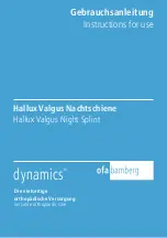 Ofa Bamberg dynamics Hallux Valgus Night Splint Instructions For Use Manual preview