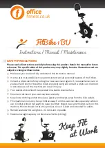 Office Fitness FitBike 1 BU Instructions, Manual, Maintenance preview
