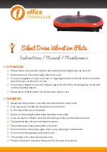 Office Fitness Silent Drive Vibration Plate Instructions, Manual, Maintenance preview