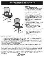 Office Star Products 583814 Operating Instructions preview