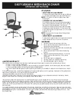 Preview for 1 page of Office Star Products 583814 Operating Instructions