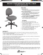 Preview for 1 page of Office Star Products DH3400 Operating Instructions