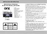 Предварительный просмотр 2 страницы OFX J-114U Operation Instruction