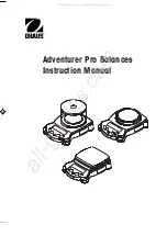 OHAUS Adventurer Pro Series Instruction Manual preview