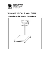 OHAUS CHAMP II BASE Operating And Installation Instructions preview