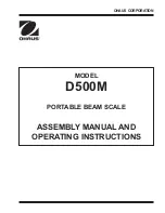 OHAUS D500M Assembly Manual And Operating Instructions предпросмотр