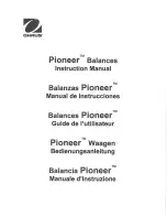 OHAUS Pioneer Balances Instruction Manual preview