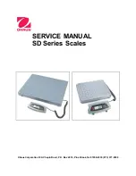 OHAUS SD Series Service Manual preview