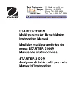 Preview for 1 page of OHAUS STARTER 3100M Instruction Manual