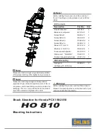 Preview for 1 page of Ohlins HO 810 Mounting Instructions