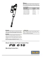 Ohlins PB 616 Mounting Instructions предпросмотр