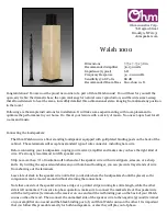 Ohm Acoustics Walsh 1000 Manual предпросмотр