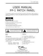 Предварительный просмотр 3 страницы OHM PATCH PANEL PP-1 User Manual