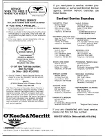 Preview for 12 page of O'Keefe & Merritt 12-6267 Manual Book