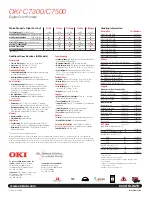 Preview for 2 page of Oki C7300 Specifications