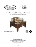 Old Hickory VPO-54 Installation And Operating Instructions Manual предпросмотр