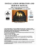 Preview for 1 page of Old Salem Hearths BRWR400I 6V39 BV3ON Installation, Operation And Service Manual