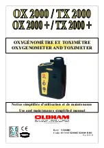 Предварительный просмотр 1 страницы Oldham OX 2000 Use And Maintenance Simplified Manual