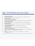 Предварительный просмотр 3 страницы Oldsmobile 1998 Achieva Owner'S Manual