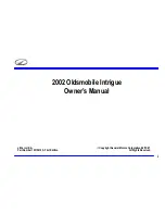 Предварительный просмотр 2 страницы Oldsmobile 2002 Intrigue Owner'S Manual