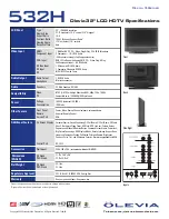 Preview for 2 page of Olevia 532H Specification Sheet