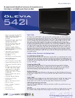 Preview for 1 page of Olevia 542i Specification Sheet