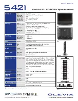 Preview for 2 page of Olevia 542i Specification Sheet