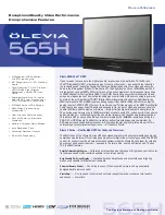 Предварительный просмотр 1 страницы Olevia 565H Specifications