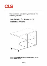 Предварительный просмотр 20 страницы OLG AXIS Caddy Bookcase 993W Installation Manual