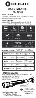 Предварительный просмотр 1 страницы OLIGHT S2A BATON User Manual