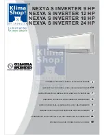 Olimpia splendid NEXYA S inverter 12HP Instructions For Installation, Use And Maintenance Manual preview