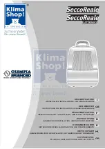 Olimpia splendid SeccoReale Instructions For Installation, Use And Maintenance Manual preview