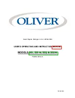 Oliver 501 User'S Operating And Instruction Manual preview