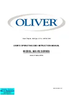 Oliver 600-R3 Series User'S Operating And Instruction Manual предпросмотр