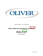 Oliver MODEL 777-NT User'S Operating And Instruction Manual preview