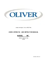 Preview for 1 page of Oliver NC User'S Operatin And Instruction Manual