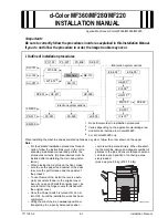 Olivetti d-Color MF 220 Installation Manual preview