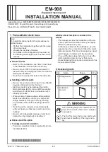 Olivetti EM-908 Installation Manual preview