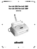 Предварительный просмотр 1 страницы Olivetti Fax-Lab 200 Instruction Manual